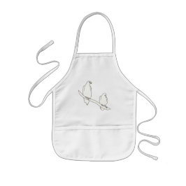 スケッチの二つのワシの枝のエプロン 子供用エプロン