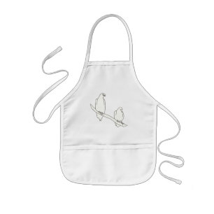 スケッチの二つのワシの枝のエプロン 子供用エプロン