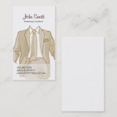 スケッチの人のスーツのプロフィールカード 名刺 (正面/裏面)