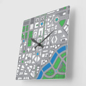 スケッチの地図 スクエア壁時計 (傾斜)