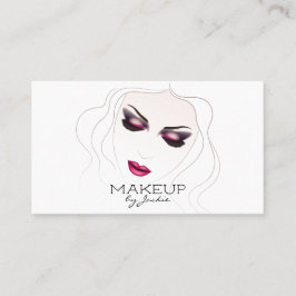 スケッチの女性が付いているメーキャップアーティストの名刺 名刺