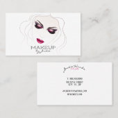 スケッチの女性が付いているメーキャップアーティストの名刺 名刺 (正面/裏面)