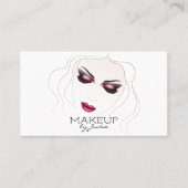 スケッチの女性が付いているメーキャップアーティストの名刺 名刺 (正面)