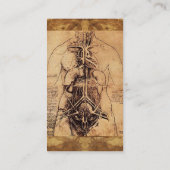 スケッチの女性のトルソアンティークブラウンパーチメント 名刺 (裏面)