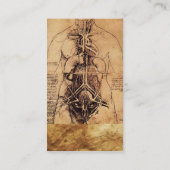 スケッチの女性のトルソアンティークブラウンパーチメント 名刺 (裏面)