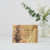 スケッチの女性のトルソアンティークブラウンパーチメント 名刺 (スタンド正面)