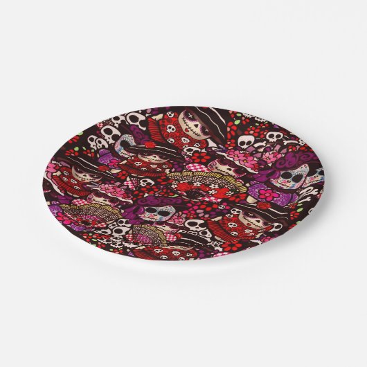 スケッチの日々　死者の日　Dia de los Muertos ペーパープレート (アングル)