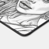 スケッチの美しい黒人女性オンデスクマット デスクマット (コーナー)