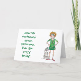 スケッチの自信のある若い女性フレンドリーアドバイスH シーズンカード