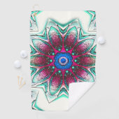 スケッチの花のテクスチャー金属シアンから赤インク ゴルフタオル (インサイチュ)