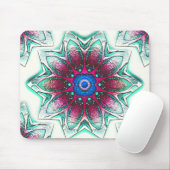 スケッチの花のテクスチャー金属シアンから赤インク マウスパッド (マウス)