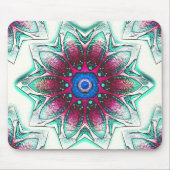 スケッチの花のテクスチャー金属シアンから赤インク マウスパッド (正面)