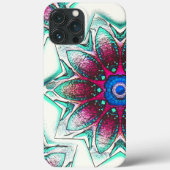 スケッチの花のテクスチャー金属シアンから赤インク Case-Mate iPhoneケース (裏面)