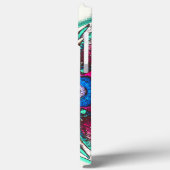 スケッチの花のテクスチャー金属シアンから赤インク Case-Mate iPhoneケース (裏面 / 左)