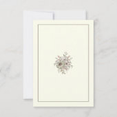 スケッチの花アイボリーロマンチックな結婚式rsvpカード 出欠カード (裏面)