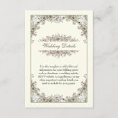 スケッチの花アイボリーロマン結婚ティック エンクロージャーカード (正面)