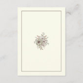 スケッチの花アイボリーロマン結婚ティック エンクロージャーカード (裏面)