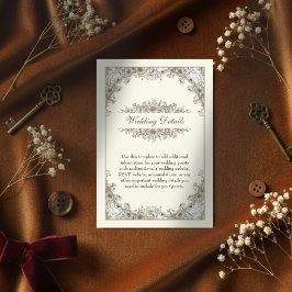 スケッチの花アイボリーロマン結婚ティック エンクロージャーカード