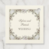 スケッチの花アイボリーロマン結婚ティック フェイバータグ (裏面)
