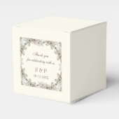 スケッチの花アイボリーロマン結婚ティック フェイバーボックス (正面サイド)