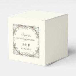 スケッチの花アイボリーロマン結婚ティック フェイバーボックス