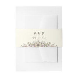 スケッチの花アイボリーロマン結婚ティック 招待状ベリーバンド