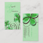 スケッチの花柄-緑 名刺 (正面/裏面)