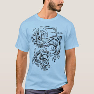 スケッチの落書きのウォータードラゴン属のTシャツ Tシャツ