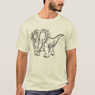 スケッチの落書きのトリケラトプスの恐竜のTシャツ Tシャツ