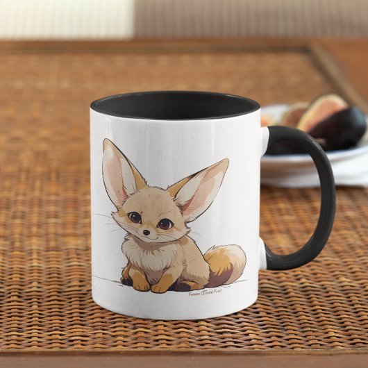 スケッチのFennec、砂漠のキツネ、漫画スタイル マグカップ