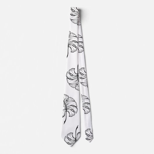スケッチのmonsteraの葉 ネクタイ (正面)