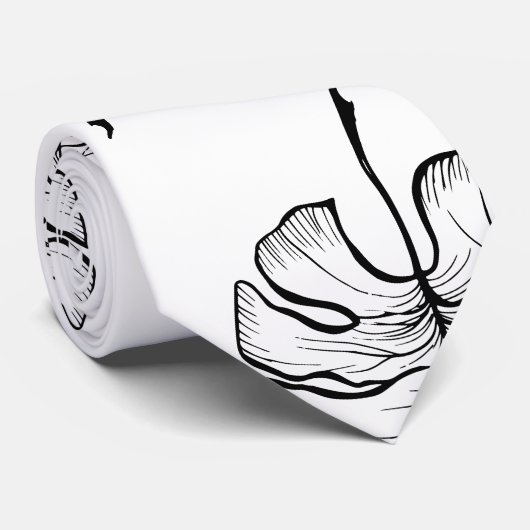 スケッチのmonsteraの葉 ネクタイ (ロール)