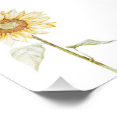 スケッチひまわり – ヴィンテージおもしろい誕生日プレゼント フォトプリント            (角)