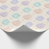 スケッチよくはしゃぐバンニーズモノグラム ラッピングペーパー (角)