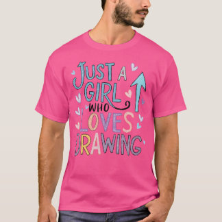 スケッチを好むスケッチだけの女の子 Tシャツ