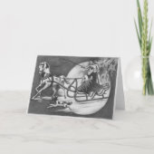 スケッチを競争させるヴィンテージの1馬の開いたそり シーズンカード (正面)