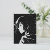 スケッチアニメマンガガールポートレート ポストカード (スタンド正面)