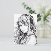 スケッチアニメマンガガールポートレート ポストカード (スタンド正面)