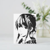 スケッチアニメマンガガールポートレート ポストカード (スタンド正面)