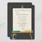 スケッチアートイーゼルバースデーパーティー 招待状 (正面/裏面)