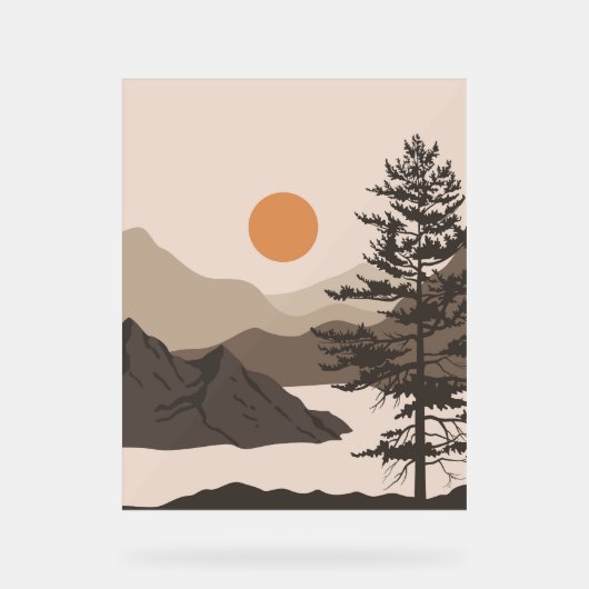 スケッチアート(抽象芸術シェイプ) アクリルサイン (正面)