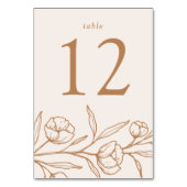 スケッチアーモンドと銅のフローラ結婚 テーブルナンバー (正面)