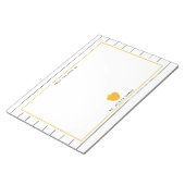 スケッチィストライプー先生イエローアップル ノートパッド (アングル)