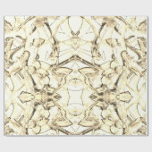 スケッチインク滴下と溝、ベージュトーン ラッピングペーパー (フラット)