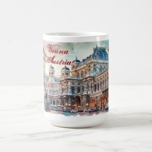 スケッチウォーターカラーインペリアルウィーンオーストリア | コーヒーマグカップ (中央)