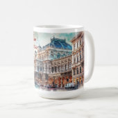 スケッチウォーターカラーインペリアルウィーンオーストリア | コーヒーマグカップ (正面右)