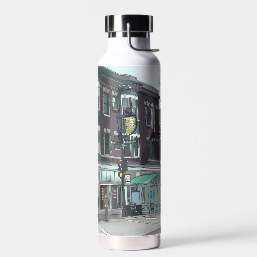 スケッチオブダウンタウンマディソンウィスコンシン ウォーターボトル (左面)