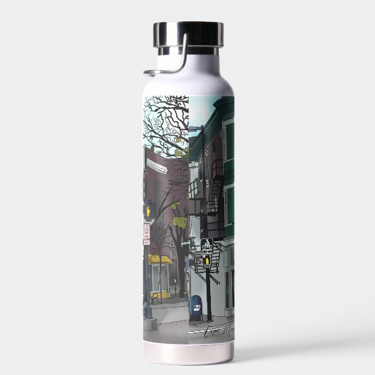 スケッチオブダウンタウンマディソンウィスコンシン ウォーターボトル (右面)