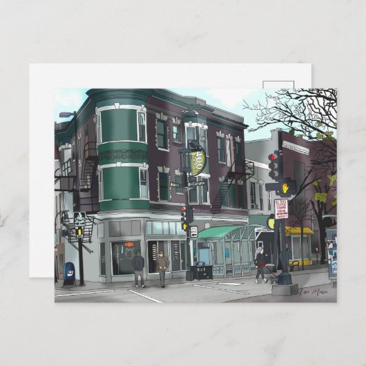 スケッチオブダウンタウンマディソンウィスコンシン ポストカード (正面/裏面)