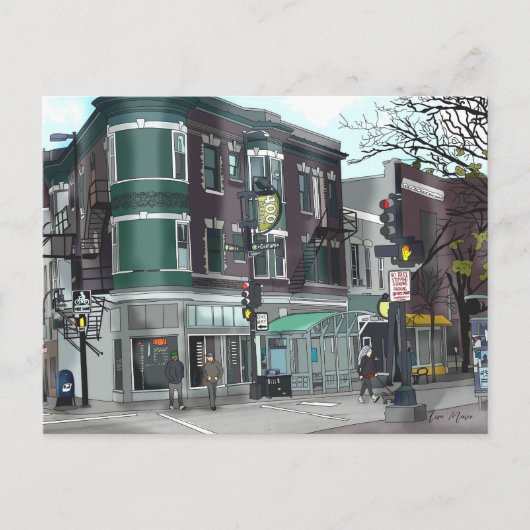 スケッチオブダウンタウンマディソンウィスコンシン ポストカード (正面)